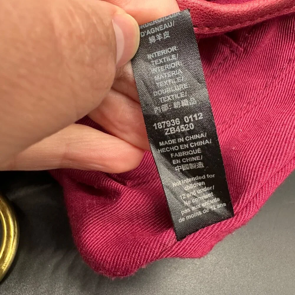 Fossil Red Leather Crossbody Purse 1954 Adjustable Strap Brass Accents READ - Picture 7 of 15